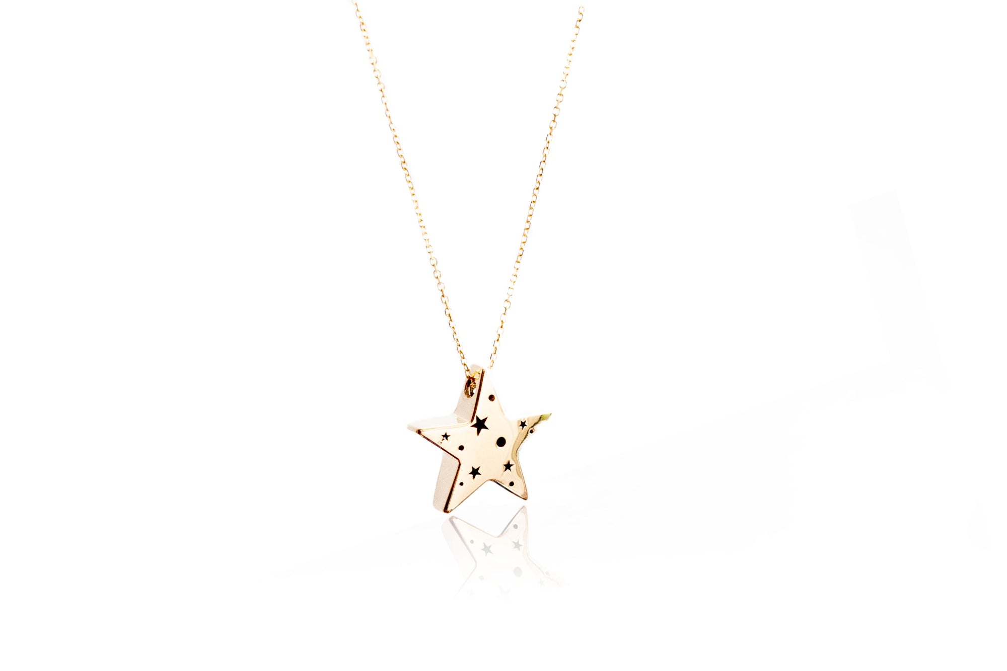 Mini Hollow Star Necklace GOLD